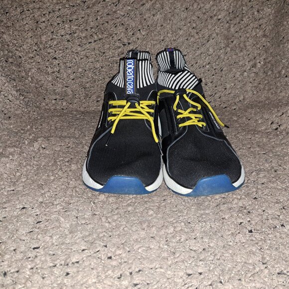 ROBERTO CAVALLI-Sport-Knitted Sock Sneakers-Black/Striped-Size 11.5-Excellent - Picture 3 of 8